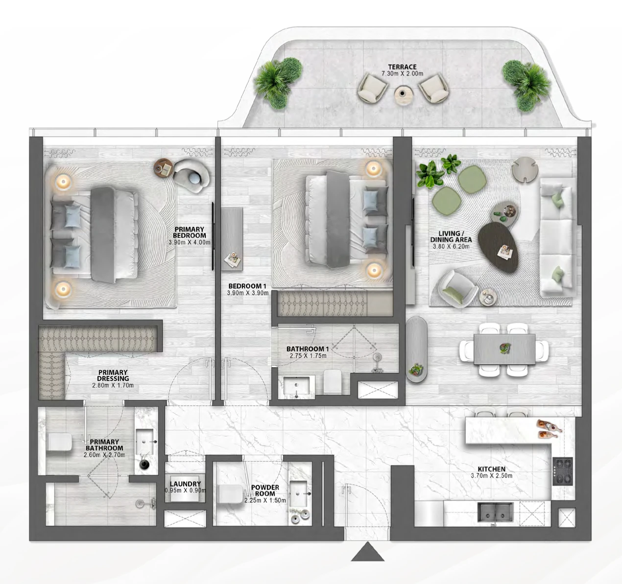 2 спальни · от 126,81 м² · от 8 125 000 AED