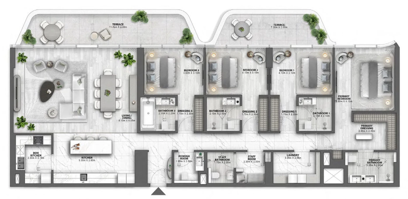 4 спальни · 261,62 м² · от 22 830 000 AED