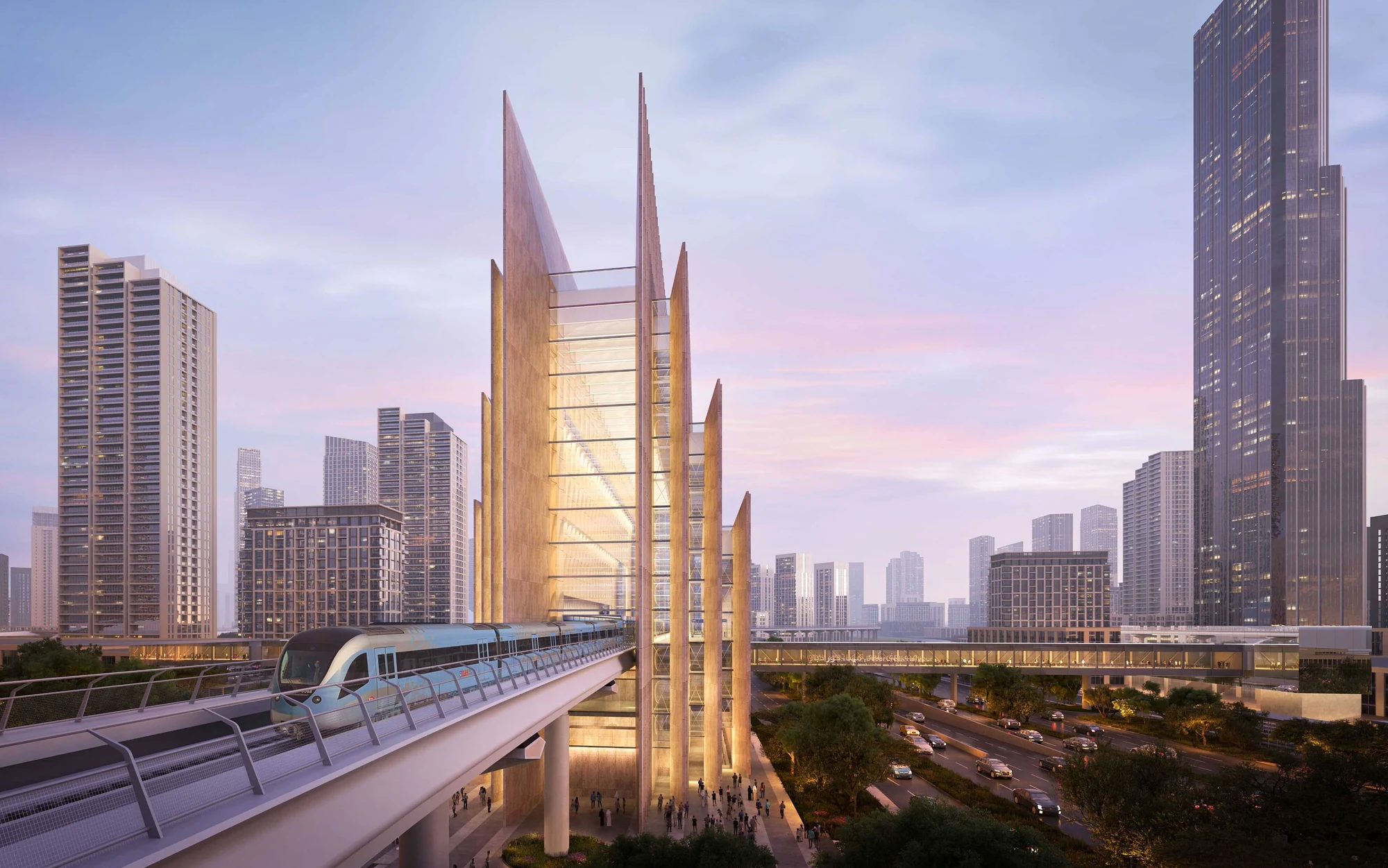 Planned Dubai Metro Blue Line connection near Dubai Creek Harbour